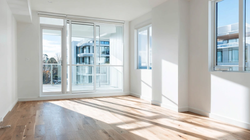 End of lease cleaning — empty apartment prepared for final inspection